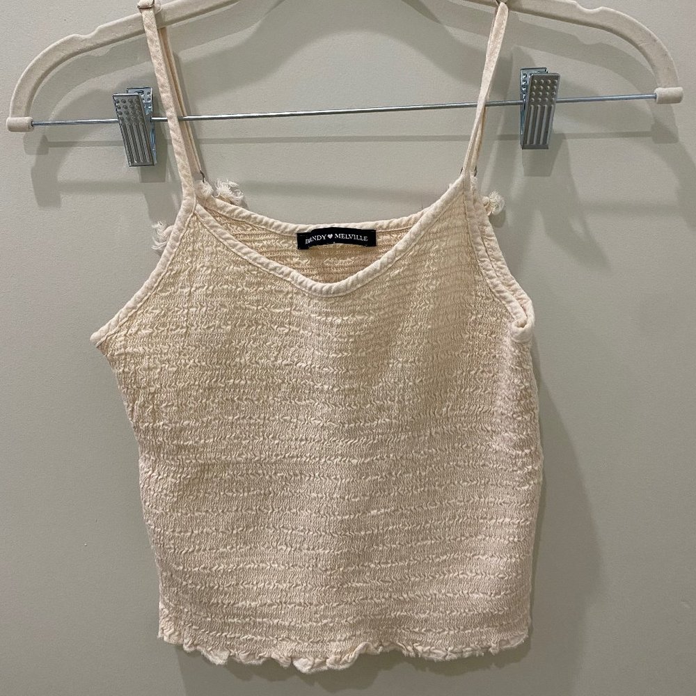 Brandy Melville Scrunched Cream Tank